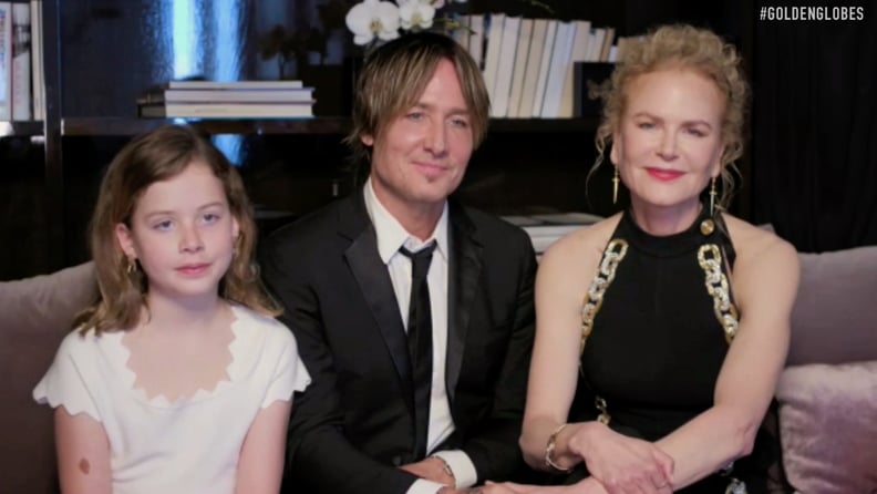 UNSPECIFIED: 78th Annual GOLDEN GLOBE AWARDS -- Pictured in this screengrab released on February 28, (l-r) Faith Margaret Kidman-Urban, Keith Urban, and Nicole Kidman speak during at the 78th Annual Golden Globe Awards broadcast on February 28, 2021. --  