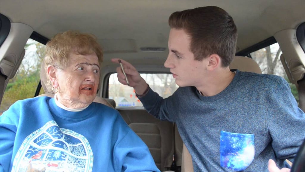 Grandson Does Grandma's Makeup