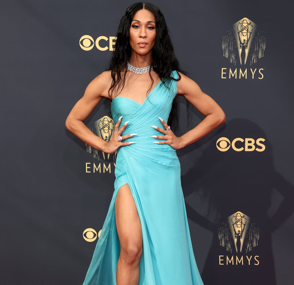 Mj Rodriguez's Vintage Blue Versace Dress at the 2021 Emmys