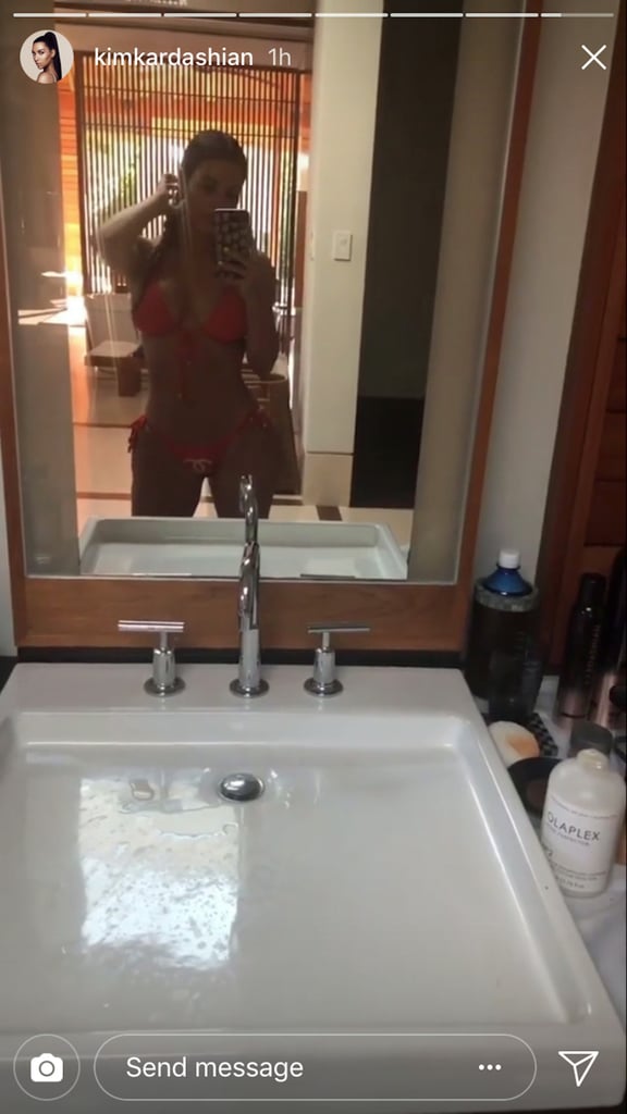 Kim Kardashian Red Chanel Bikini