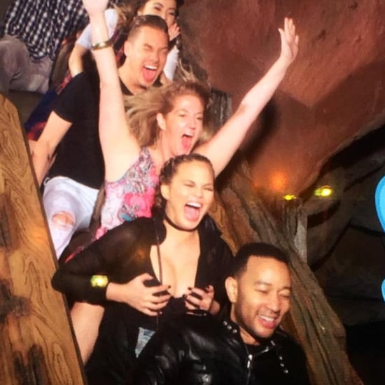 Chrissy Teigen Riding Splash Mountain