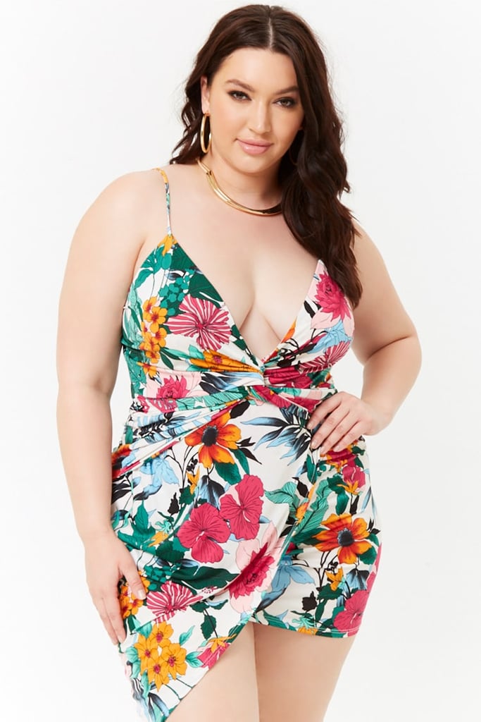 Forever 21 Plus Size Floral Twist-Front Surplice Dress