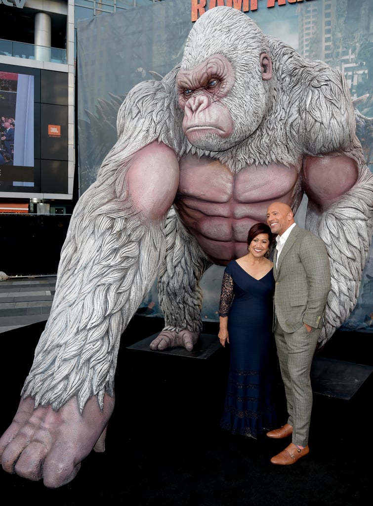 Dwayne Johnson and His Family at Rampage Premiere 2018