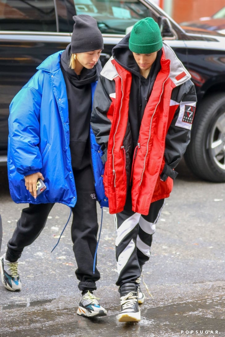 Justin Bieber Wearing Hailey Baldwin's Balenciaga Jacket POPSUGAR