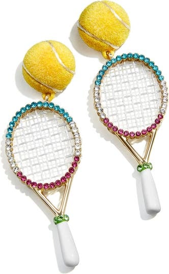 Cute Earrings: BaubleBar Tennis Racket Drop Earrings