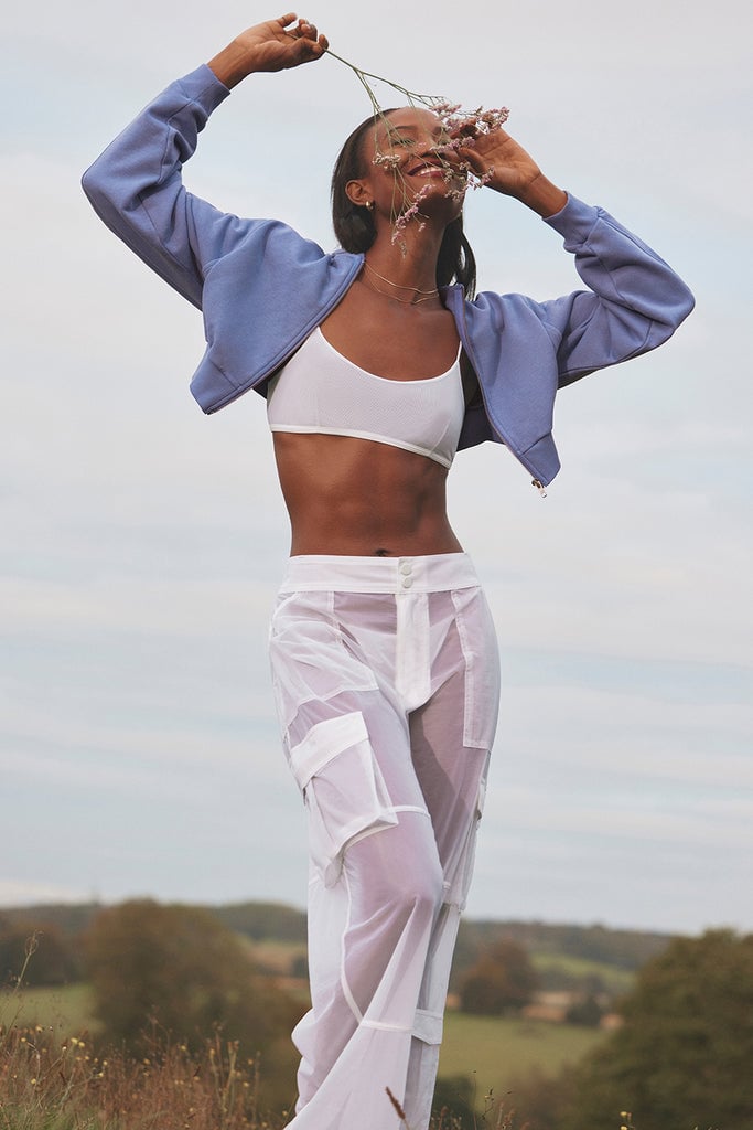 Alo Sheer Effusion Cargo Wide-Leg Trouser