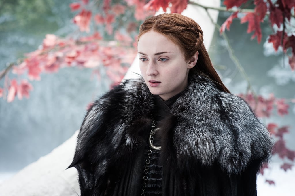 Turner on Young Sansa: "She sees the world through rose-tinted glasses at the very beginning. She is completely oblivious to who the royal family are. It's like any Justin Bieber fan — they don't realise Justin has his darkness about him. David and Dan always told me, 'Look at Joffrey as if he's Justin Bieber and imagine that life.'"
On Sansa's evolution through the series: "In the beginning, I was jealous of Maisie because she got to do all these sword fights and be the badass. I was like, 'I know my character is very powerful.' Sansa adapts better than Arya. If Arya was in Sansa's situation at the beginning, she would have had her head cut off. And if Sansa had been in Arya's position, Sansa would have been bullied to death. . . . It was really frustrating how slow it was, but it just makes it all the more satisfying. I'm happy she's only just coming into her power now."