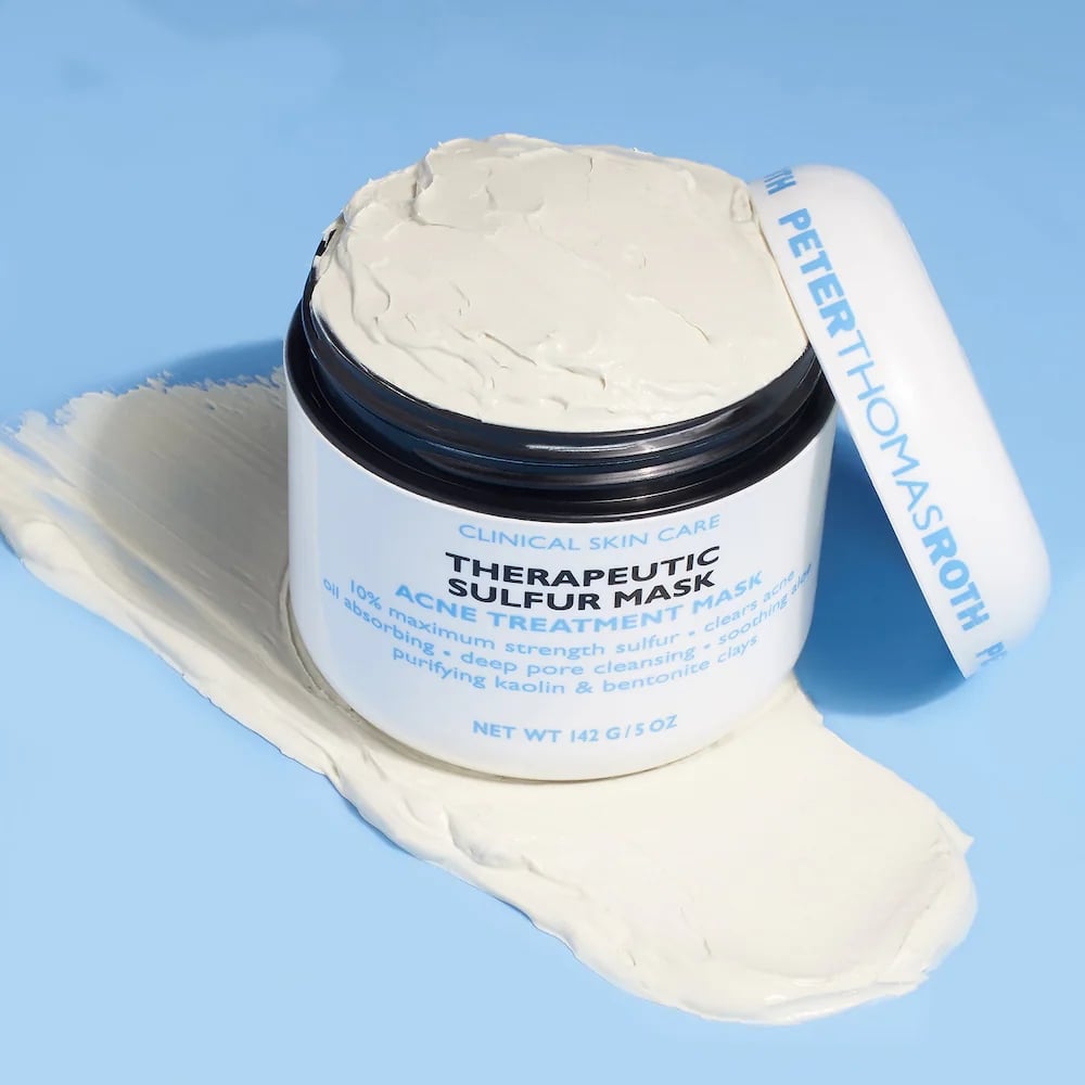 Peter Thomas Roth Therapeutic Sulfur Acne Treatment Mask ($53)
This acne treatment mask from Peter Thomas Roth contains 10 percent sulfur, which can helps diminish existing breakouts, making it FSA- and HSA-eligible. It also has kaolin clay and bentonite clay that soak up excess oil while aloe vera soothes the skin. Apply this to the affected areas and leave it on for five to 10 minutes. You can use this mask treatment two to three times per week.

Pros: Potent 10 percent sulfur concentration, oil absorbing clay blend, soothing with aloe vera
Cons: Strong sulfur scent, may be too drying for sensitive or dry skin types
Type: Acne treatment mask
Finish: Matte, oil-free
Who it's best for: Oily or acne-prone skin, those dealing with frequent breakouts or clogged pores
Extras: Dermatologist-recommended ingredients

What Reviewers Say: "This product is a go-to for my sensitive, dry, acne-prone skin. I've used it for a few years now, and nothing else compares."