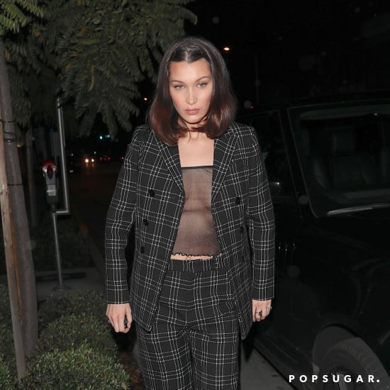 Bella Hadid Sheer Glitter Top