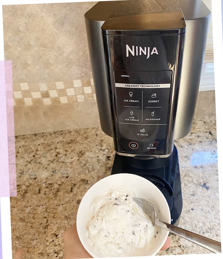 Ninja Creami Deluxe Ice Cream Maker ($250)
If you need a little midday snack to help you cool down, this ice cream maker might become your best friend. This machine comes with a total of seven features designed for ice cream, sorbet, milkshakes, light ice cream, mix-ins, gelato, and smoothie bowls. Plus, all of the machine's accompanying parts are dishwasher-safe. Read our Ninja Creami Deluxe Ice Cream Maker review for more.
Editor Quote: "Not to be overly dramatic, but I couldn't stop smiling after diving into this ice cream. While I believed this ice cream maker would meet my expectations based on the five-star ratings, it truly exceeded them — and I'm convinced it will do the same for you, too." – Marisa Petrarca, former contributing shopping editor
