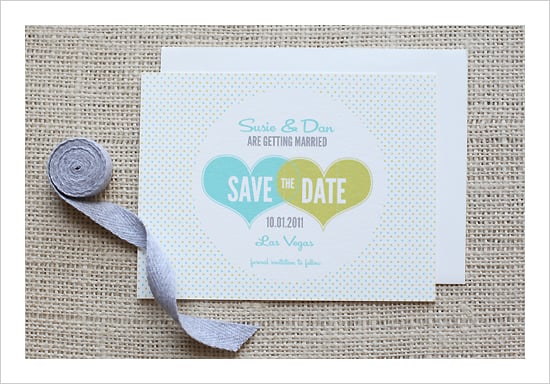 Hearts and Polka Dots Wedding Invitation