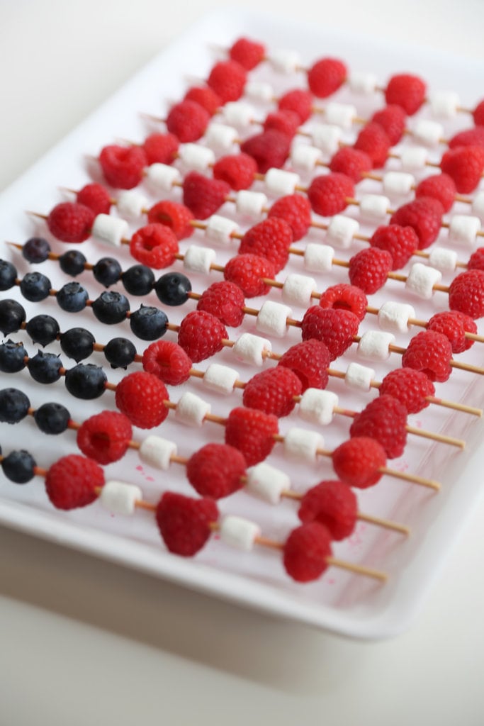 Just in time for the Fourth of July, these American-flag fruit skewers will be snatched up by all your guests.