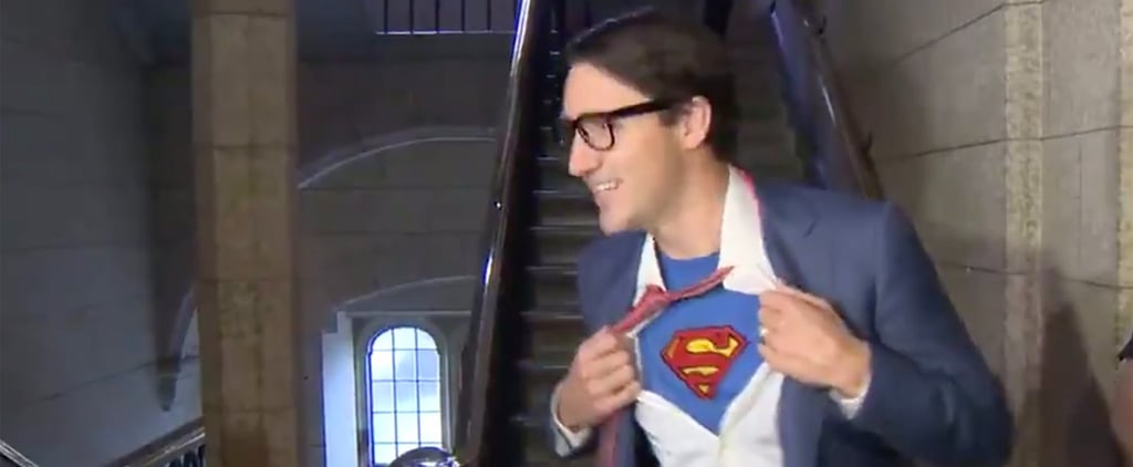Justin Trudeau as Clark Kent For Halloween