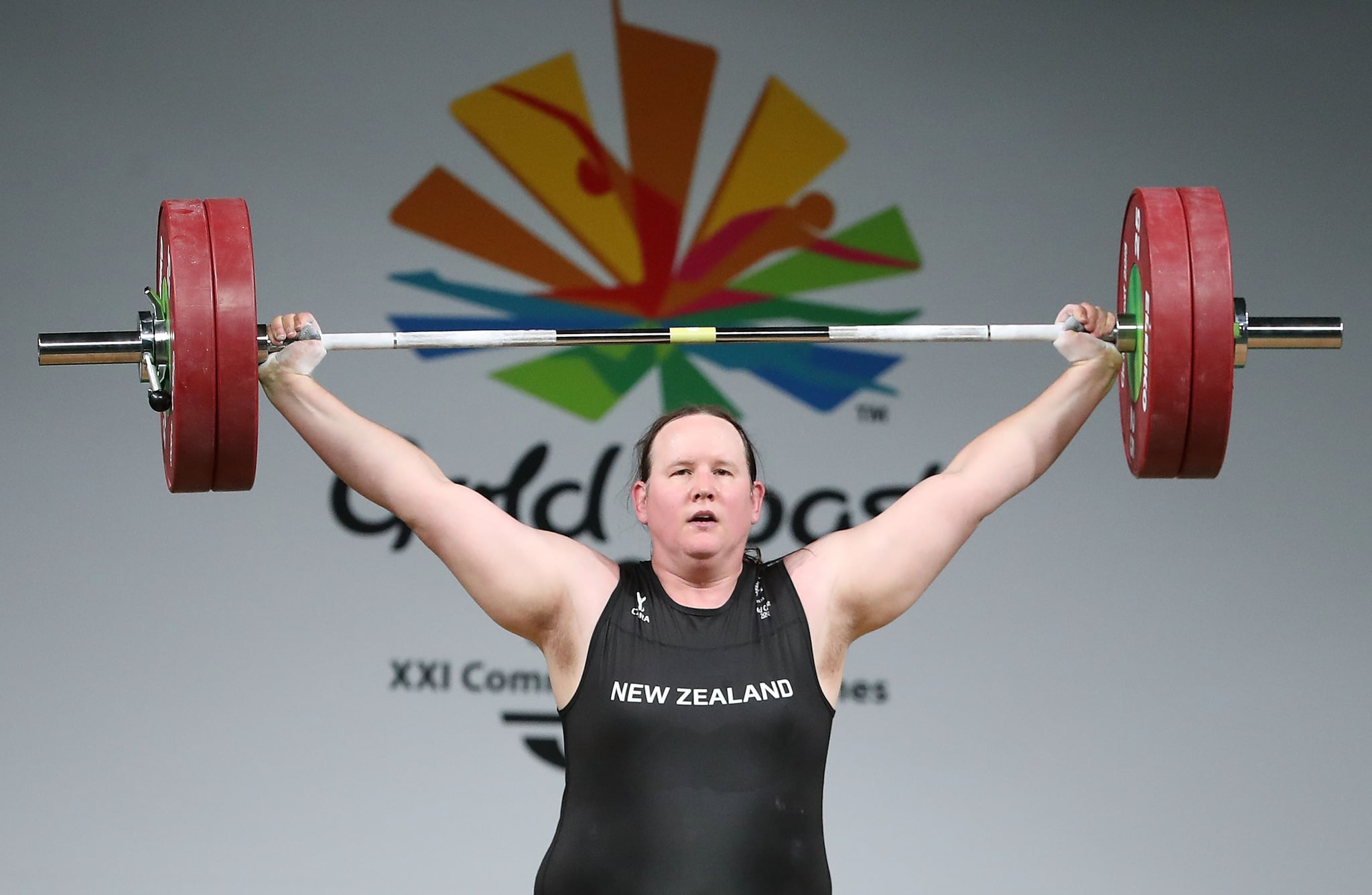 GOLD COAST, AUSTRALIA - APRIL 09:  Laurel Hubbard of New Zealand competes in the Women's +90kg Final during the Weightlifting on day five of the Gold Coast 2018 Commonwealth Games at Carrara Sports and Leisure Centre on April 9, 2018 on the Gold Coast, Australia.  (Photo by Scott Barbour/Getty Images)