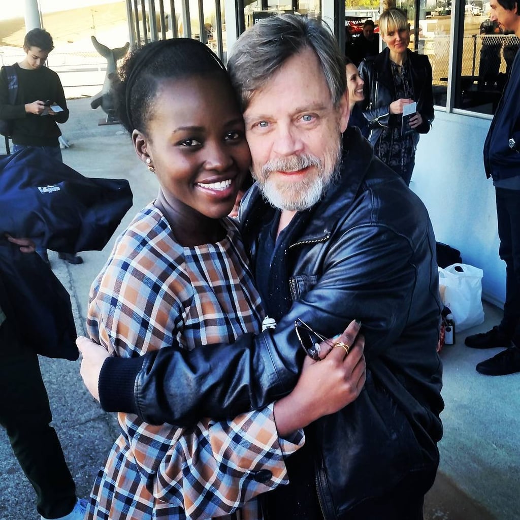 "I found #LukeSkywalker! And I held onto him tight! #Thunder was a little star struck, as you can see. #MarkHamill is the warmest jedi that ever did live. @starwars #theforceawakens #travelflex."