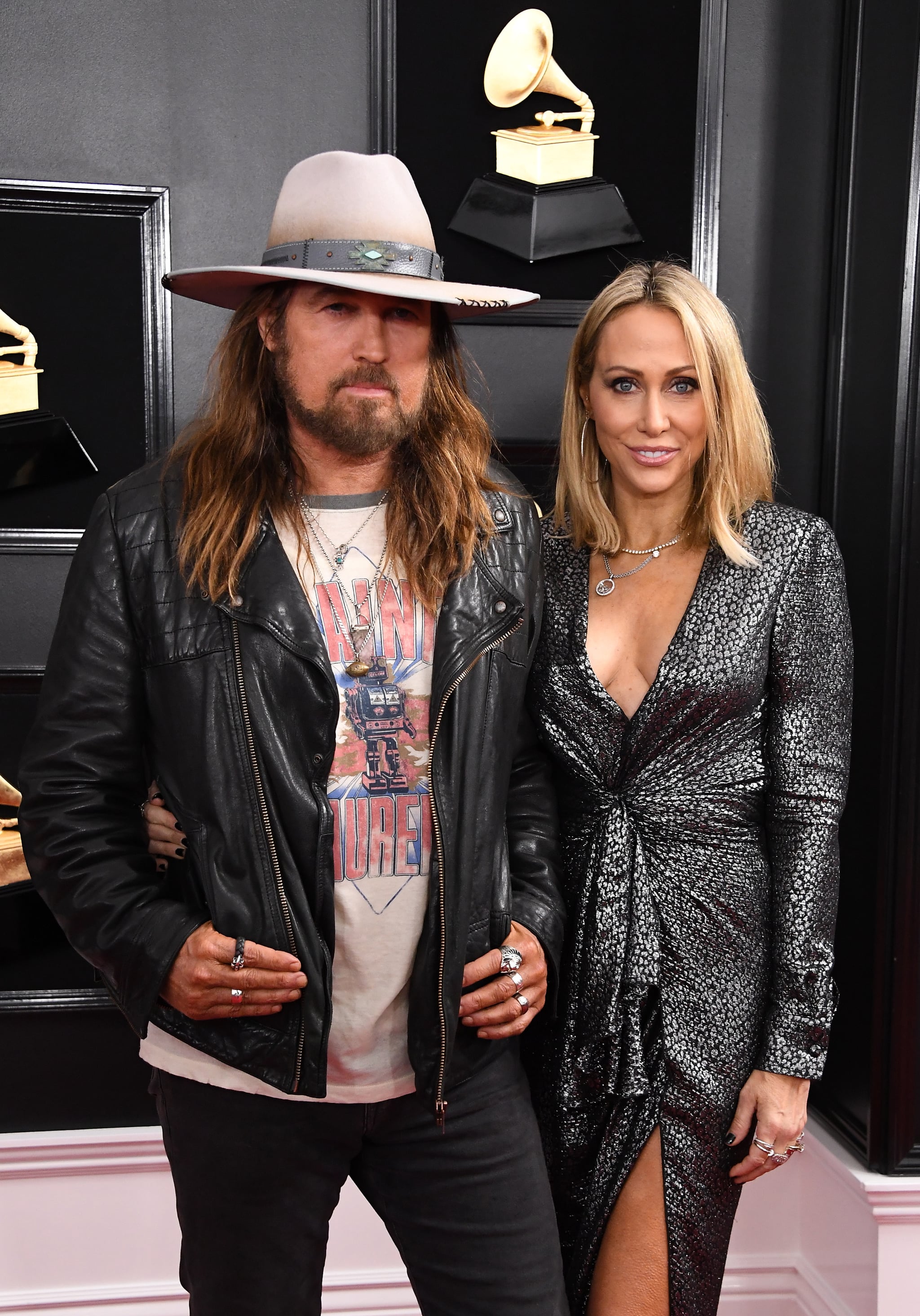 LOS ANGELES, CA - FEBRUARY 10: Billy Ray Cyrus (L) and Tish Cyrus attend the 61st Annual GRAMMY Awards at Staples Center on February 10, 2019 in Los Angeles, California. (Photo by Steve Granitz/WireImage)