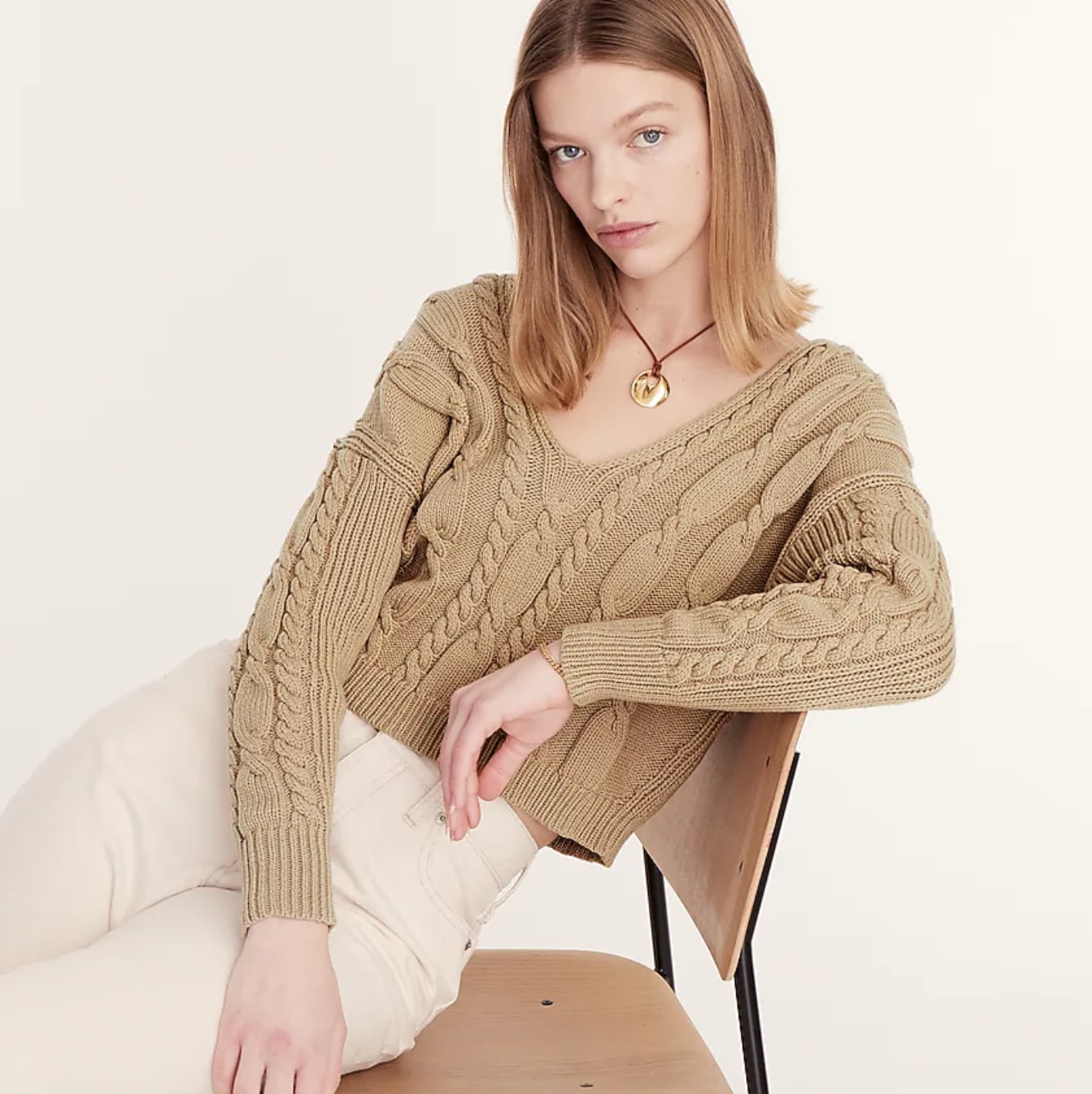 j crew cable knit sweater
