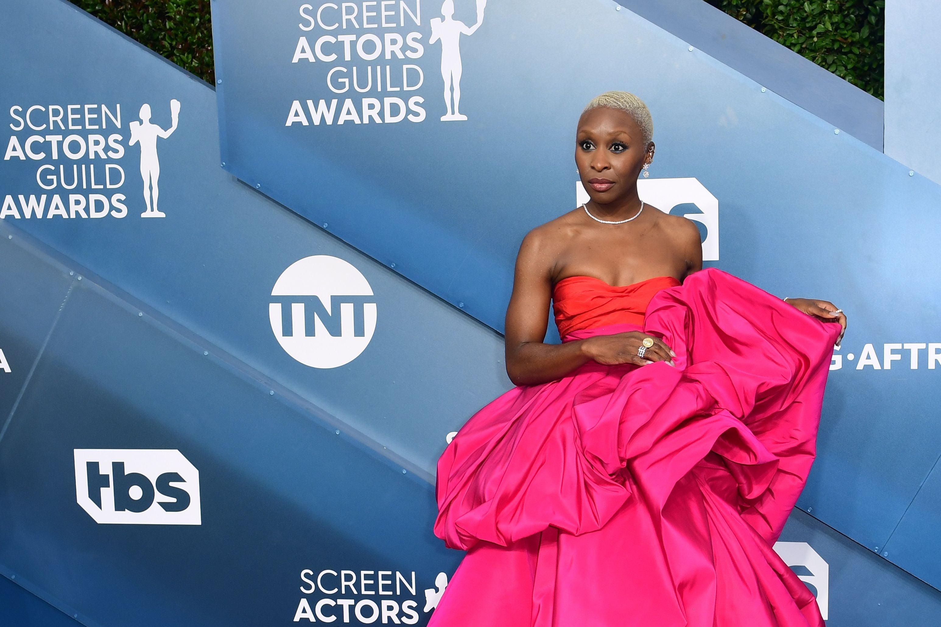 cynthia erivo pink dress Pink Lady . @cynthiaerivo is a vision in the crystal-encrusted peony silk  faille gown. #odlrfall2020