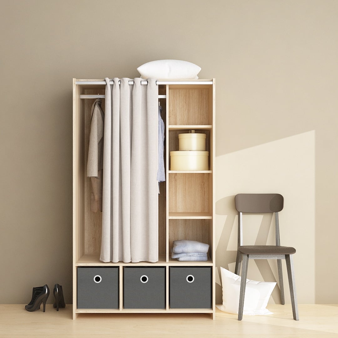 Lola 3 Bin Curtain Wardrobe Center Small Closet These 17 Space Saving Wardrobes Will Give You So Much Extra Room Popsugar Home Photo 7