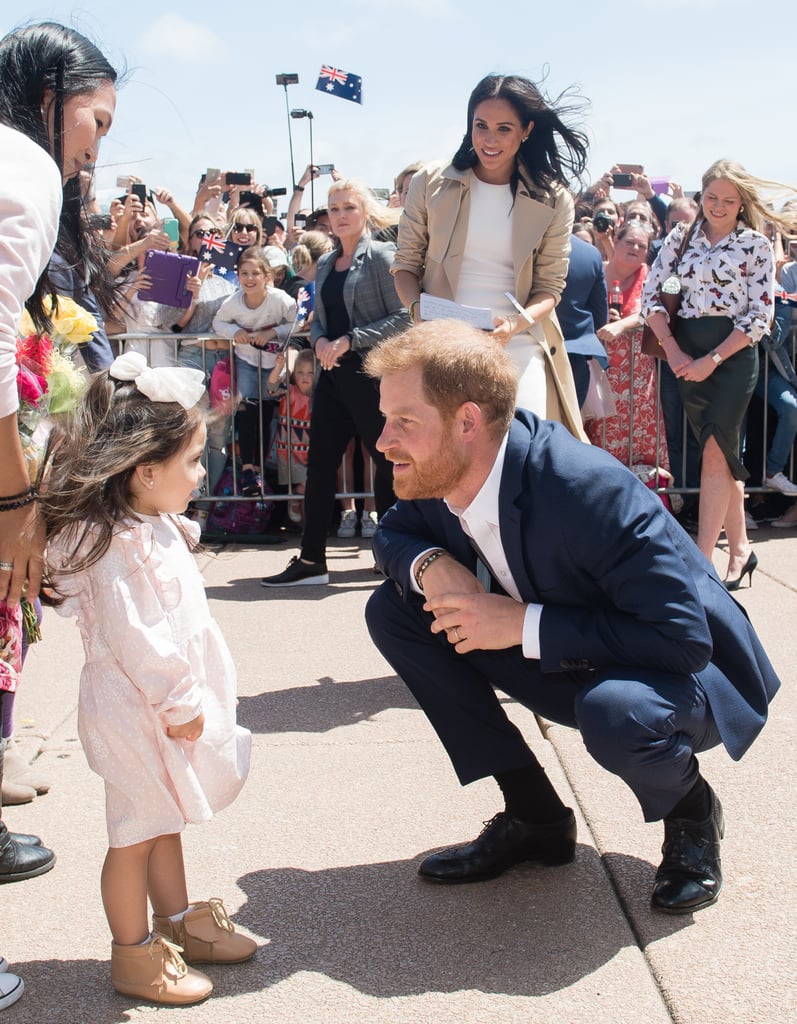 Meghan Markle Getting Bouquet of Flowers in Australia 2018