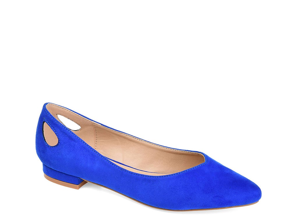 The electric-blue Journee Collection Devon Ballet Flat ($60) can be styled with just about anything, but we love them with black jeans and a chic white shirt. The back of the shoes even have unique keyholes.