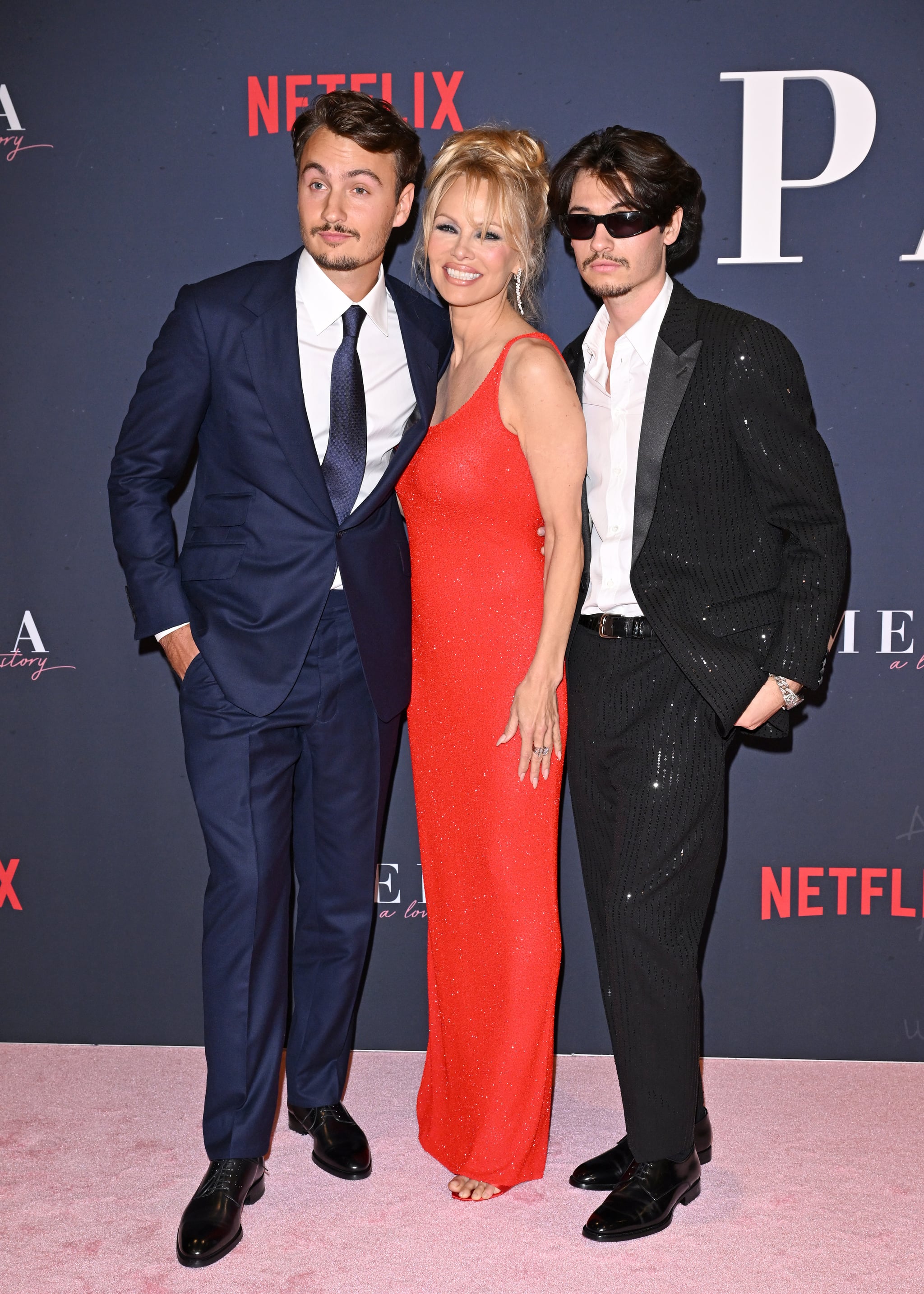 Pictured: Brandon Thomas Lee, Pamela Anderson, and Dylan Jagger Lee. |  Pamela Anderson Hits the Red Carpet With Sons Brandon and Dylan | POPSUGAR  Celebrity Photo 7