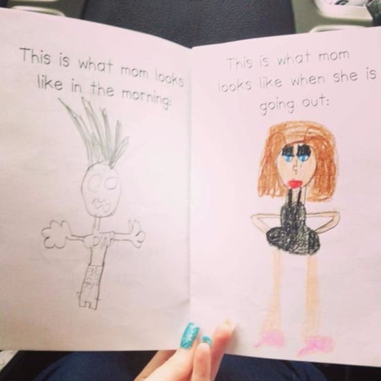 Child's Drawing of Mom in the Morning vs. Going Out