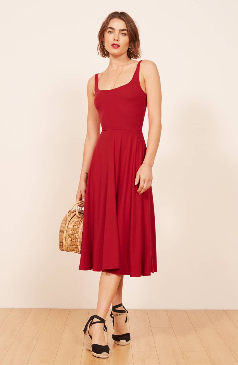 Reformation Rou Midi Fit & Flare Dress