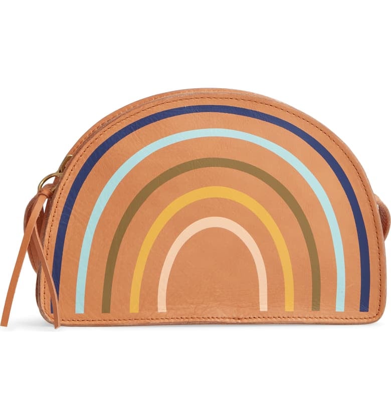 Madewell The Simple Half-Moon Rainbow Edition Leather Crossbody Bag