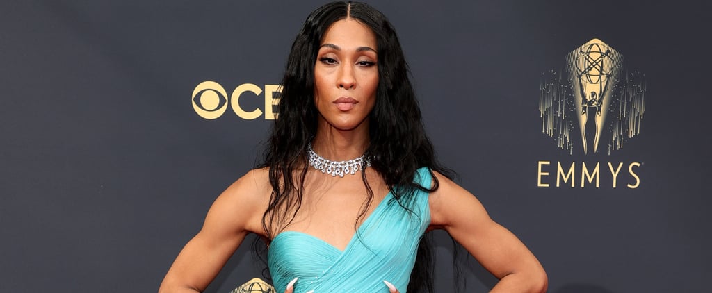 Mj Rodriguez's Vintage Blue Versace Dress at the 2021 Emmys