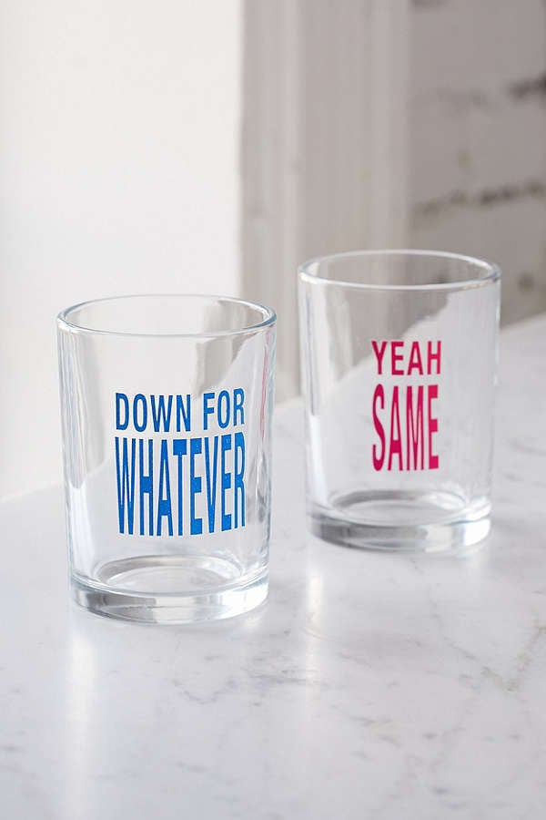 Urban Outfitters Down For Whatever Glass, Set of 2