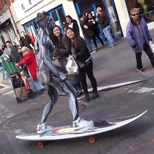 New York City Silver Surfer Halloween Costume 2016