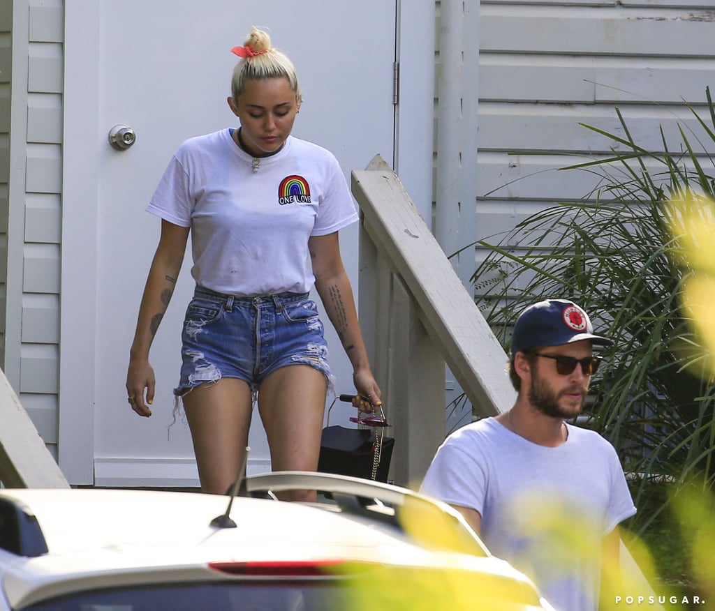 Miley Cyrus and Liam Hemsworth Having Lunch in Australia