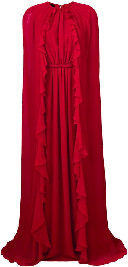 Giambattista Valli Long Ruffle Cape Gown