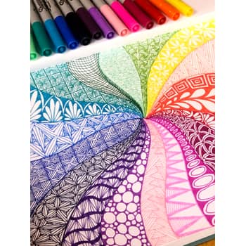 zentangle patterns in color