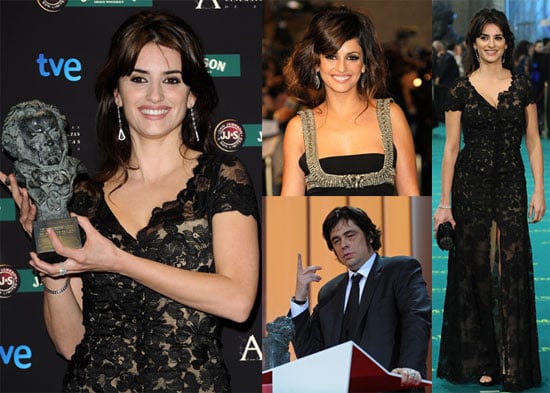 Photos of Penelope Cruz, Monica Cruz, Benicio Del Toro, and Paz Vega at the 2009 Goya Cinema Awards