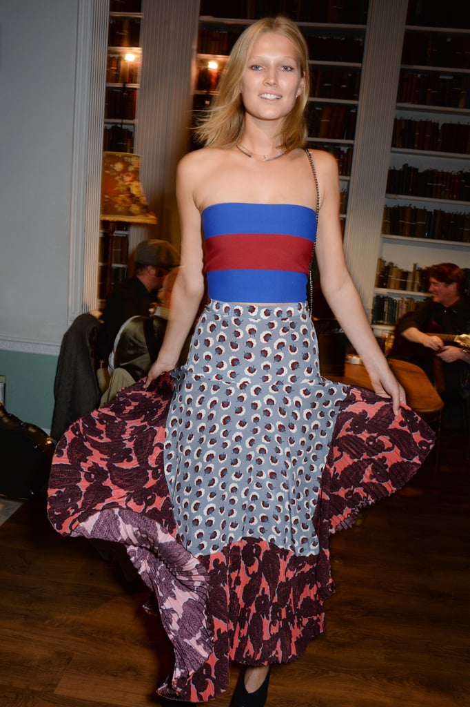 Toni Garrn made a solo appearance at Stella McCartney's event on Sunday.