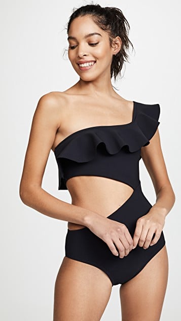 Suboo Bonded Cutout Ruffled One Piece Swimsuit