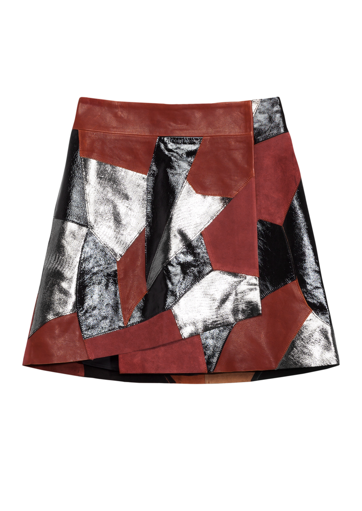 Rodarte x & Other Stories Patchwork Leather Miniskirt ($295)