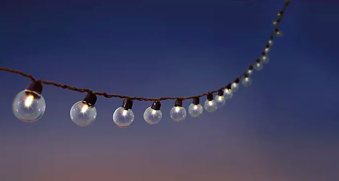 Simply Essential Cafe Solar 50-Count Outdoor LED String Lights