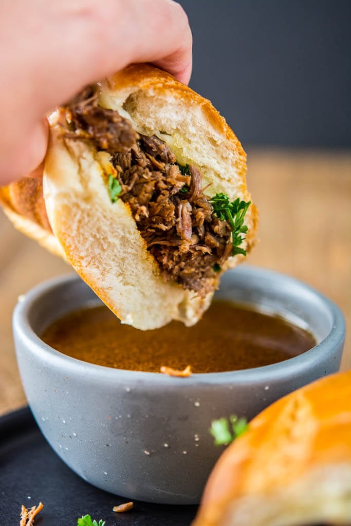 Pressure-Cooker French Dip Sandwiches