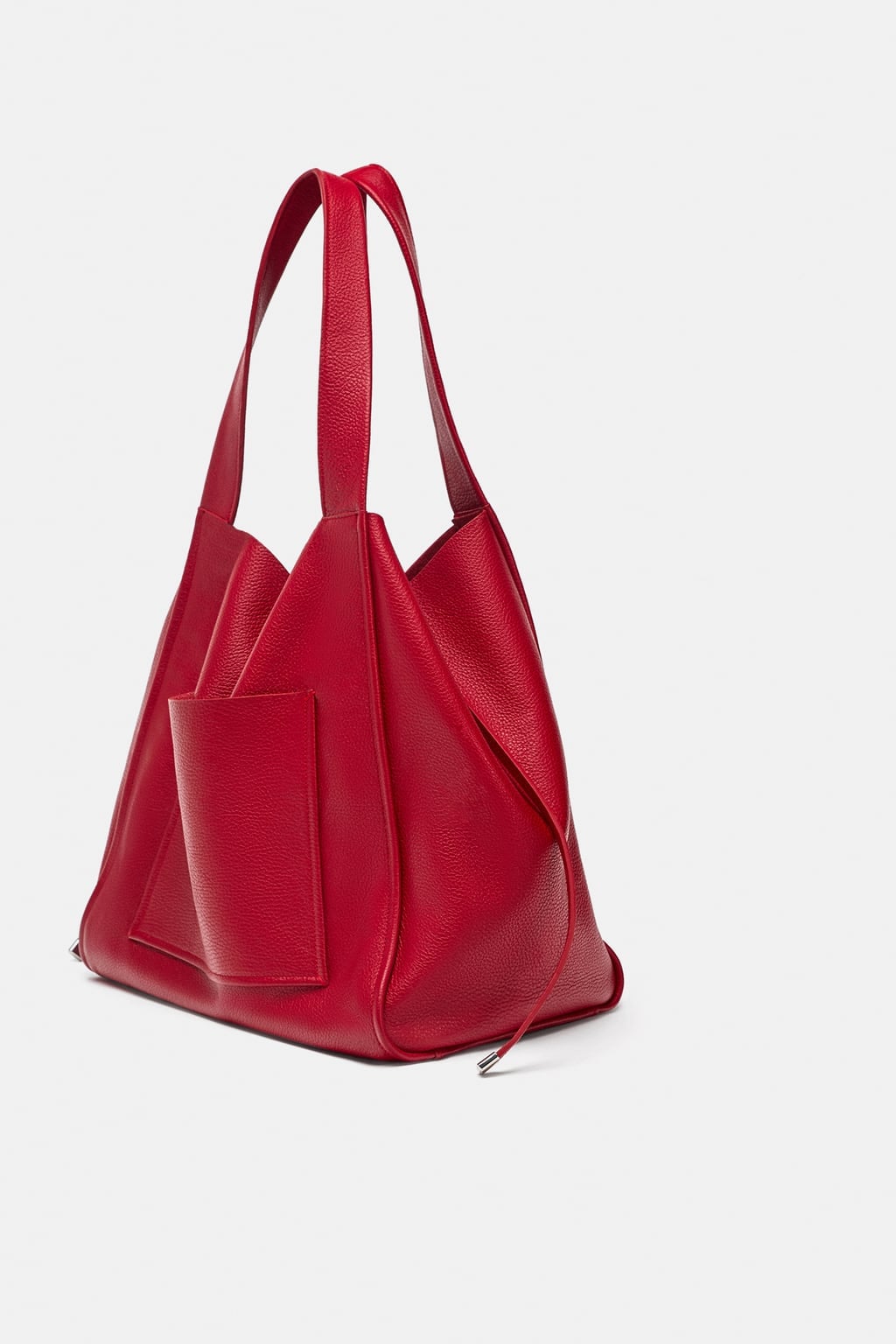 zara red leather bag