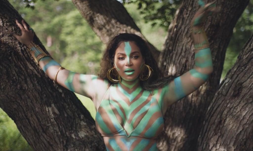 Beyoncé Wearing Mint Green Tribal Makeup