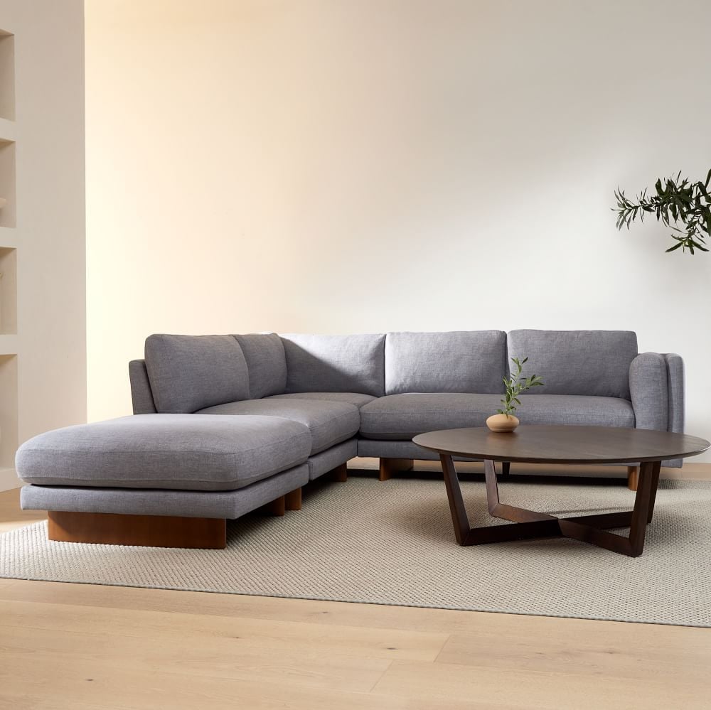 A Couch With Wood Accents: West Elm Anton 4-Piece Sectional