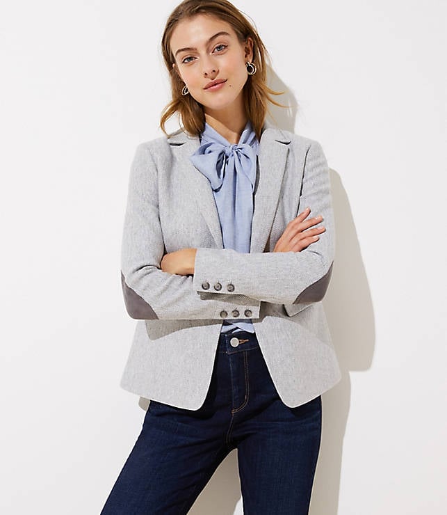 Loft Herringbone Knit Modern Blazer