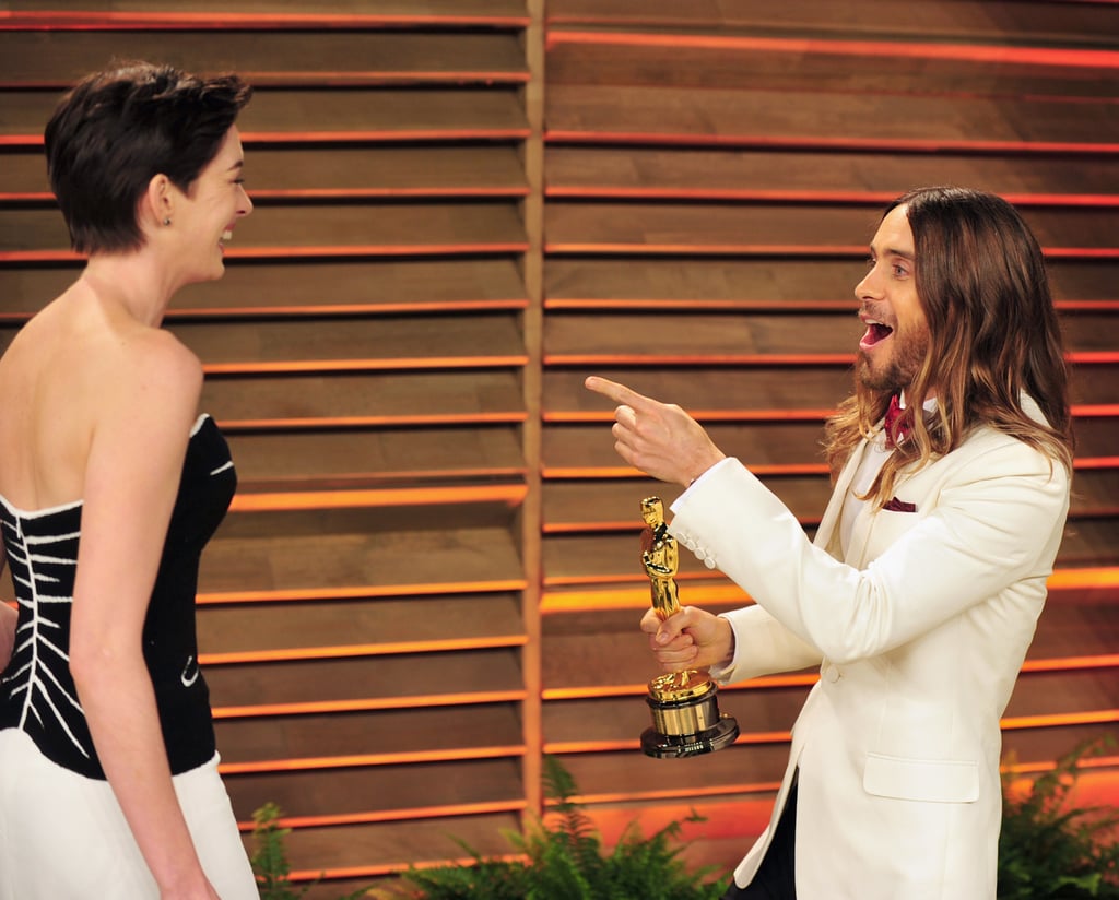 Jared Leto Photobombing Anne Hathaway After the Oscars