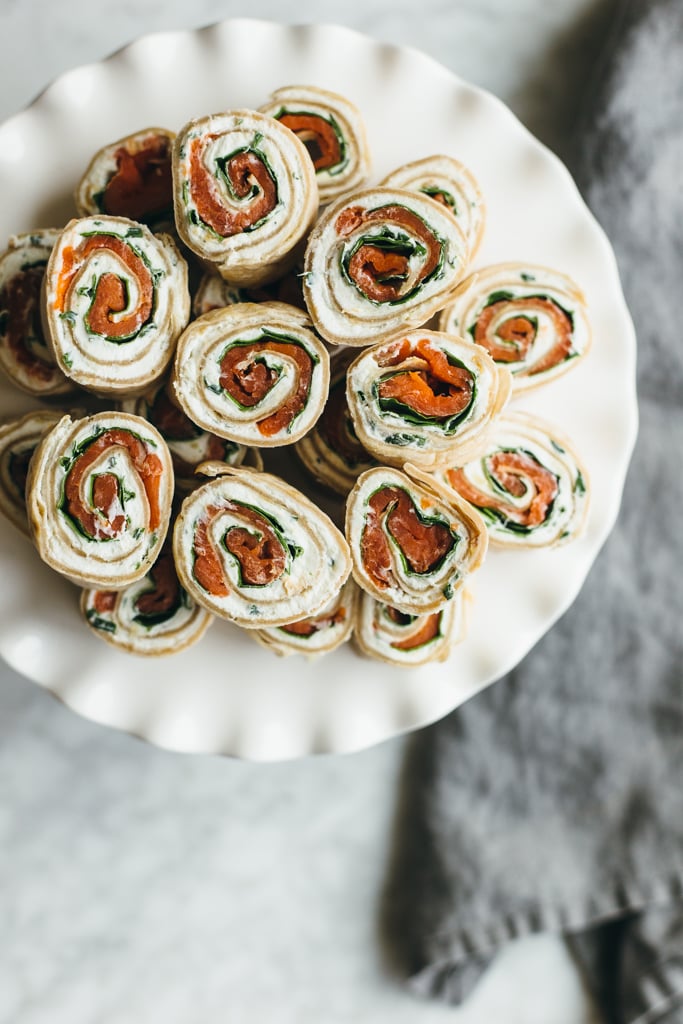 Herbed Chevre, Spinach, and Smoked Salmon Pinwheels