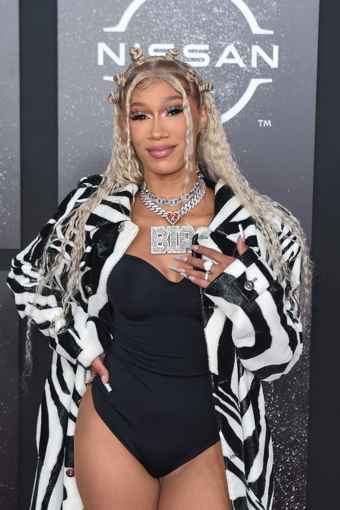 BIA's Bottega Veneta Zebra Coat | BET Hip Hop Awards