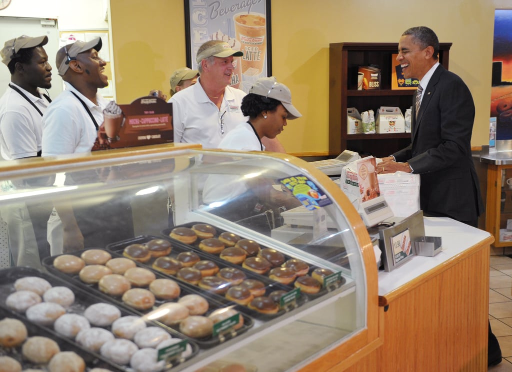 Buying some doughnuts in 2012.