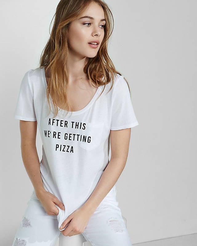 Express One Eleven Pizza After Graphic Pocket Tee ($25)